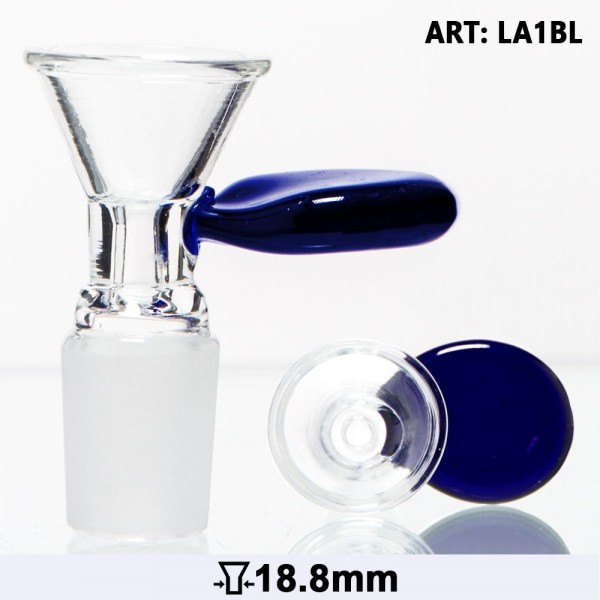 Grace Glass | Glass Bowl with a blue handle - SG:18.8 mm