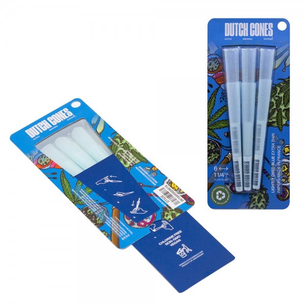 Dutch Cones | 1 1/4 Size Blue Pre-Rolled Cones 6pcs in pack &amp; 50 packs in Display