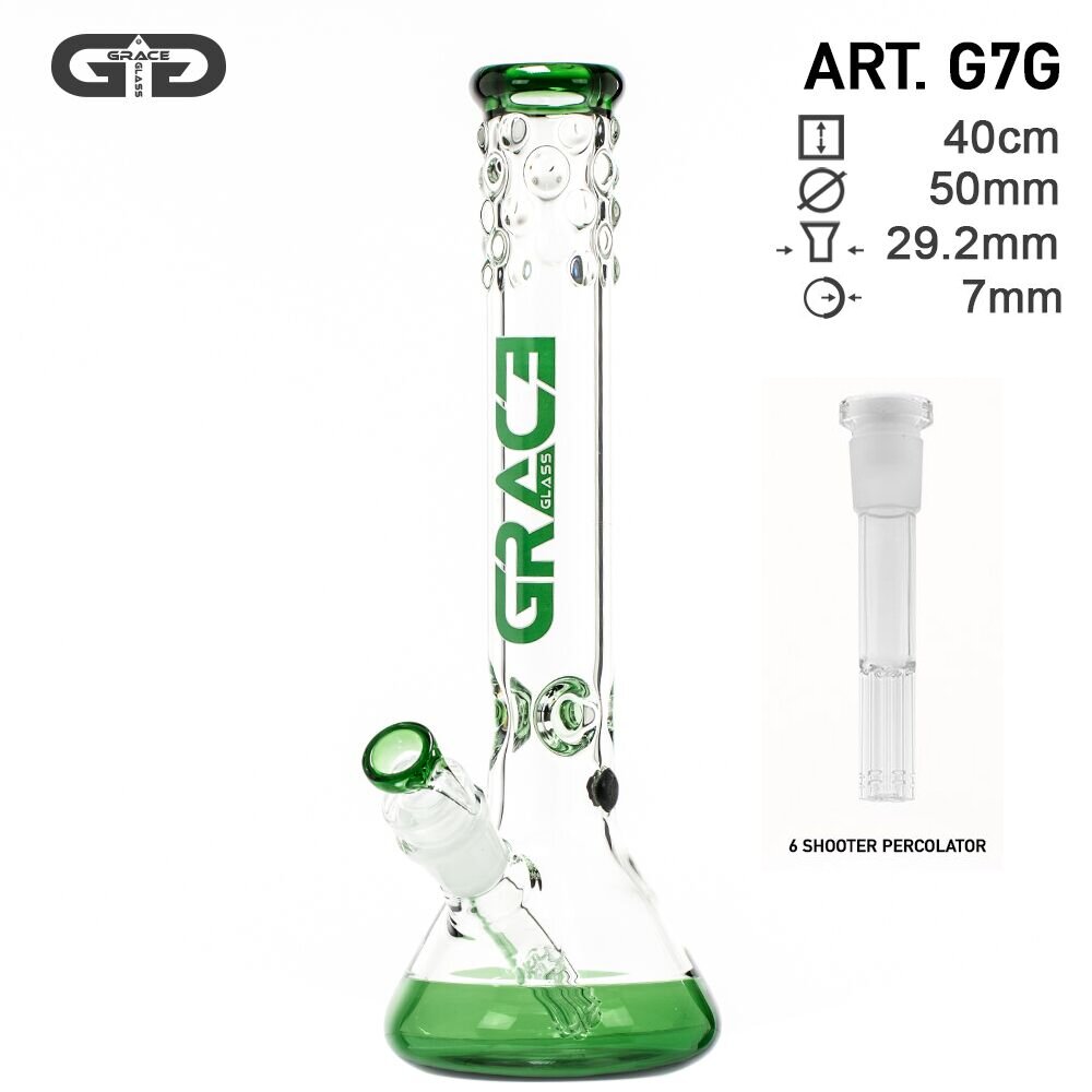 Grace Glass PEARL Series XL Green Frog Bongs Classic Grace