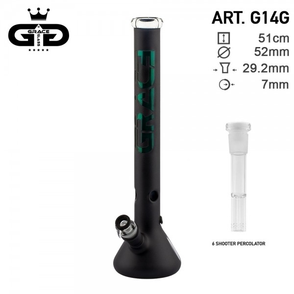 Grace Glass | Satinated series | The Green Beaker with 6 shooter!