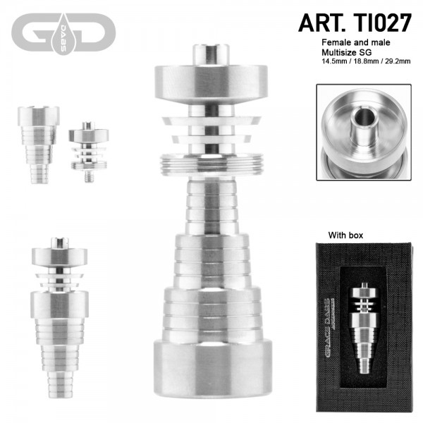 Titanium domeless nail multi size - SG fits 14.5/18.8/29.2mm (male/female)