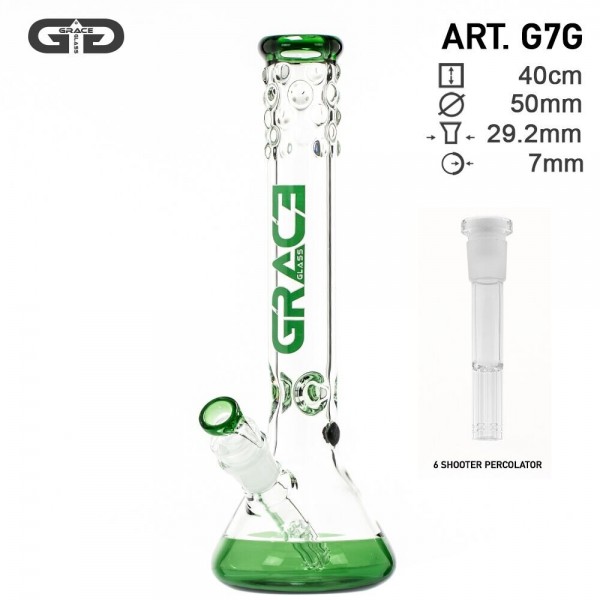 Grace Glass | PEARL Series | XL Green Frog with 6 shooter!