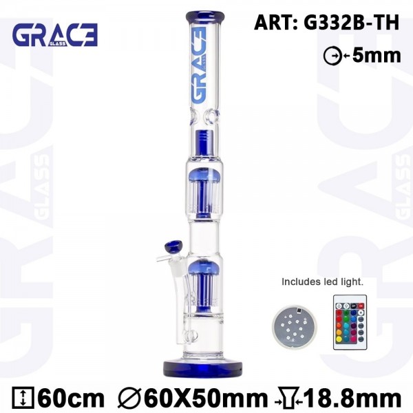 Grace Glass | LABZ Series Haze Maze With LED Base H:60cm - Ø:65mm - SG: 18.8mm