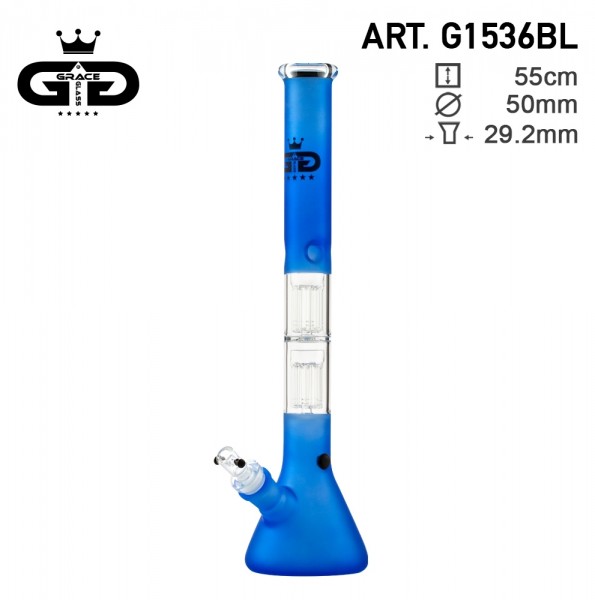 Grace Glass | Big Beaker Fluo Blue H:55cm - Ø:50mm - SG:29.2mm