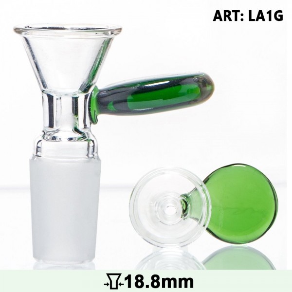 Glass Bowl with a green handle - SG:18.8 mm