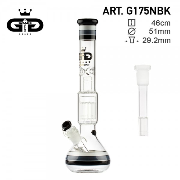 Grace Glass | OG Series | Black dream H:46cm - Ø:65mm - SG:29.2mm with 6 shooter chillum