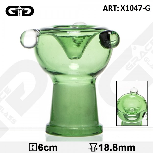 Grace Glass | 3 point Glass Bowl-Green-SG:18.8mm-(Female)