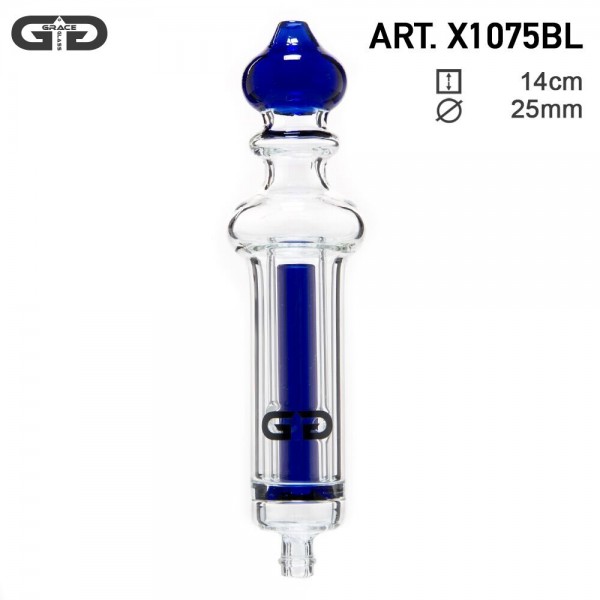 Grace Glass | Vaporizer Perc Indian Dome- Blue- H:14cm - Ø:25mm