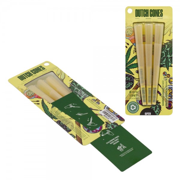 Dutch Cones | 1 1/4 Size Bamboo Pre-Rolled Cones 6pcs in pack &amp; 50 packs in Display