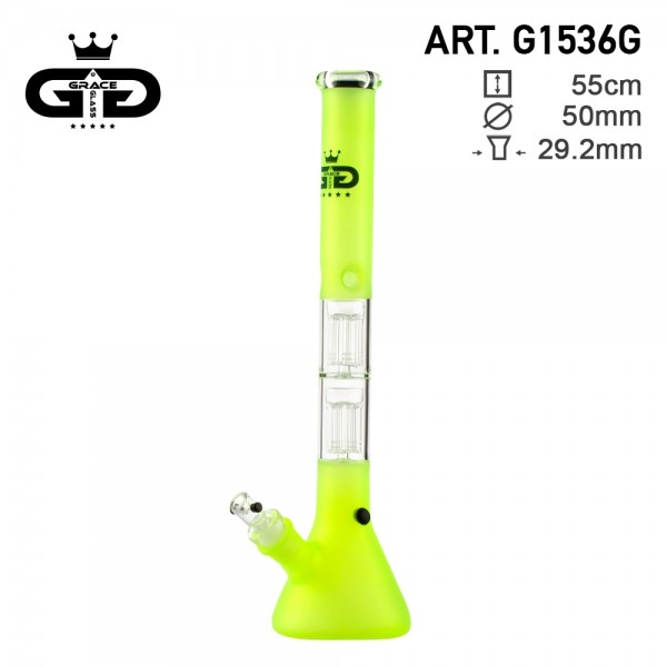 Grace Glass | Big Beaker Fluo Green H:55cm - Ø:50mm - SG:29.2mm