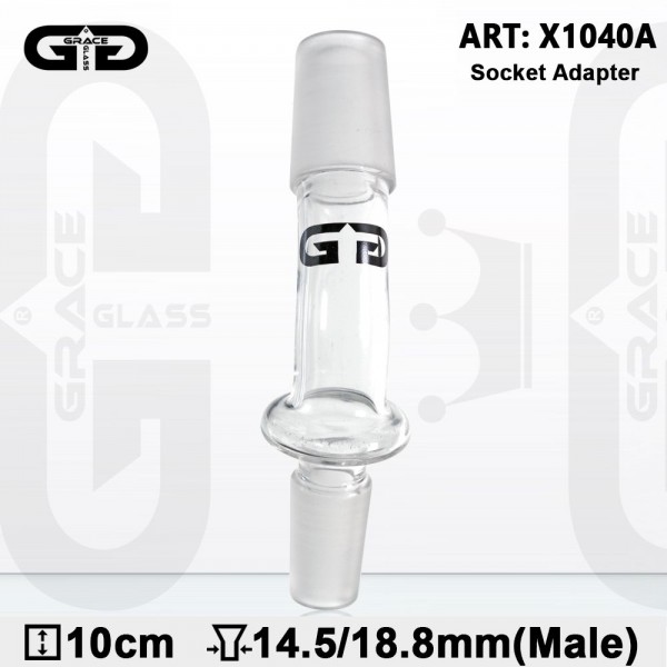 Grace Glass | Socket Male Adapter (Curved) - SG:18.8mm (male) to SG:14.5mm (male) Use For Oil Nai