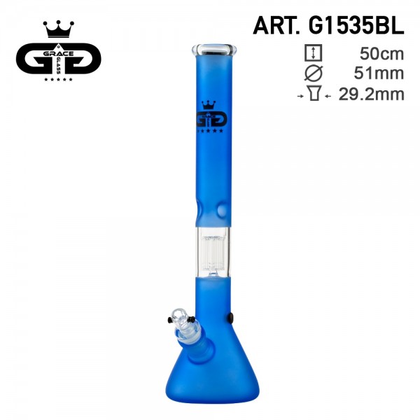 Grace Glass | Beaker Fluo Blue With Screen Bowl H:50cm - Ø:51mm - SG:29.2mm