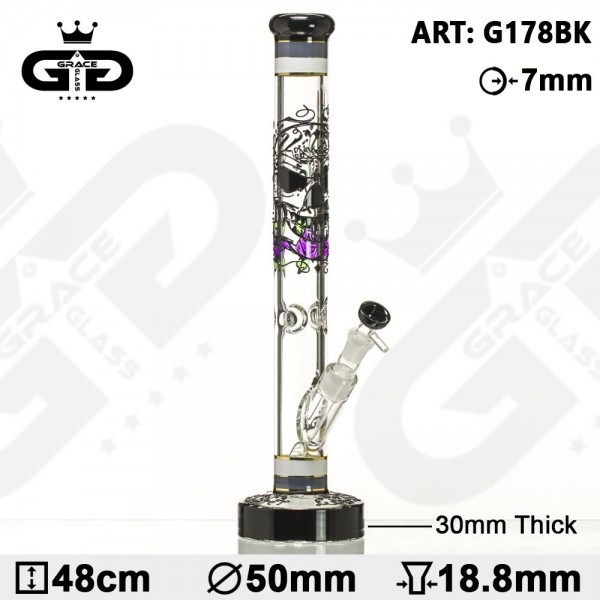 Grace Glass | HAMMER Series | The rasta Skull black