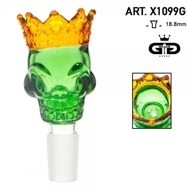 Grace Glass | Skull King Bowl-Green- SG:18.8mm