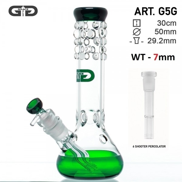 Grace Glass | PEARL Series Green Frog with 6 shooter