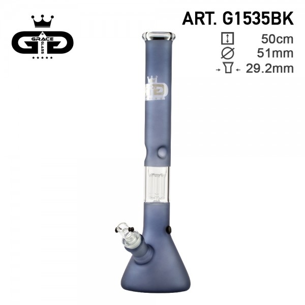 Grace Glass | Beaker Fluo Black With Screen Bowl H:50cm - Ø:51mm - SG:29.2mm