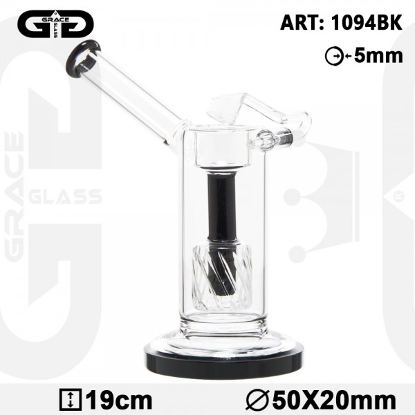 Sidecar Bubbler- Black- H:19cm - Ø:50mm - Silthole drum percolator - Reversable bowl