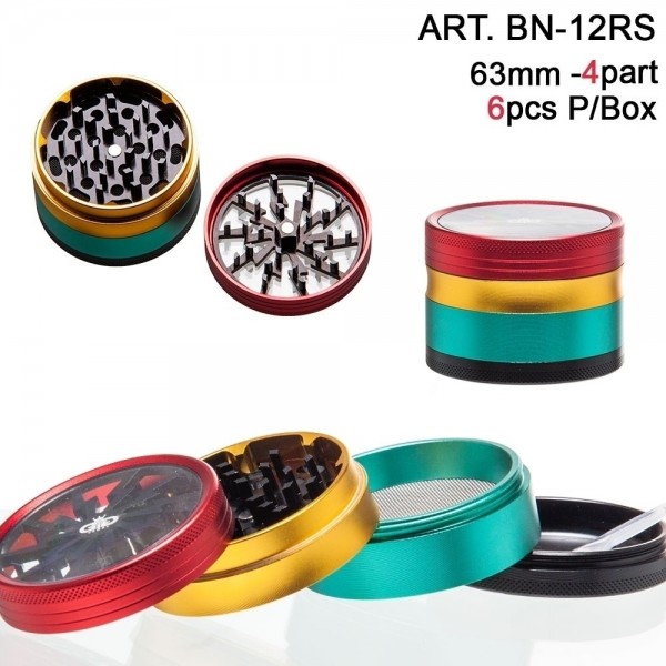 Grace Glass | Lightning - Rasta- 4part-Ø:63mm-6pcs/box