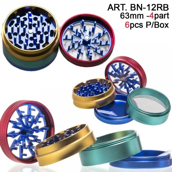 Grace Glass | Lightning - Rasta- 4part-Ø:63mm-6pcs/box