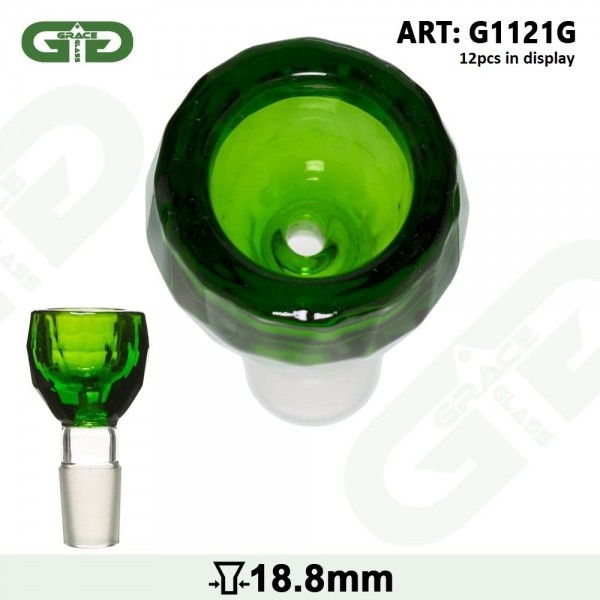 Grace Glass | Green- SG:18.8mm (Inner Hole 3.5mm)- With Diamond Cut - 12pcs in display