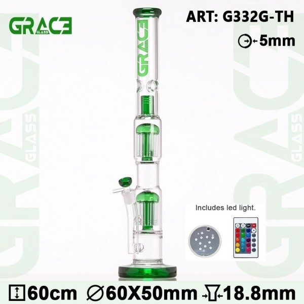 Grace Glass | LABZ Series Haze Maze With LED Base H:60cm - Ø:65mm - SG: 18.8mm