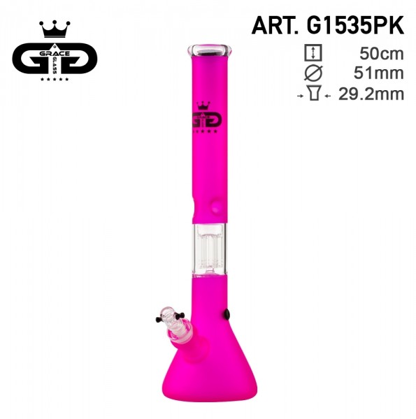 Grace Glass | Beaker Fluo Pink With Screen Bowl H:50cm - Ø:51mm - SG:29.2mm