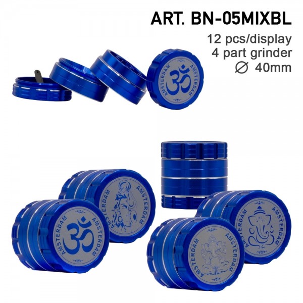 Grace Glass Ganash Blue | Grinder- 4part- Ø:40mm- 12pcs/box